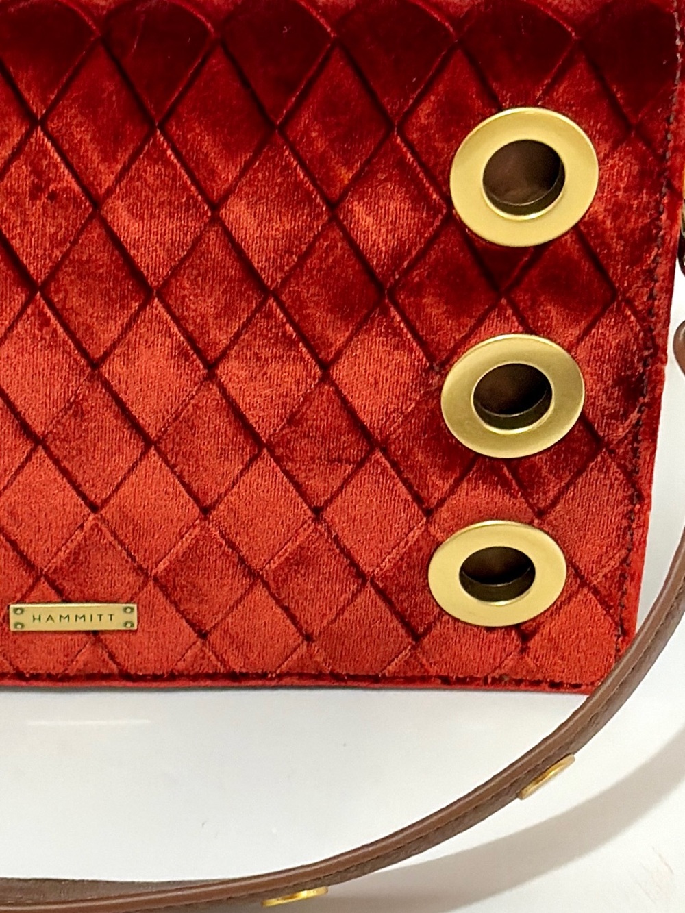 Hammitt Montana Small Clutch In Monarch Velvet With Antique Gold Hardware NWT - Picture 8 of 16